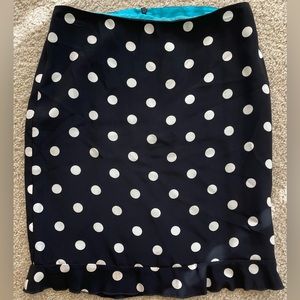 Polk a dot skirt with ruffle trim